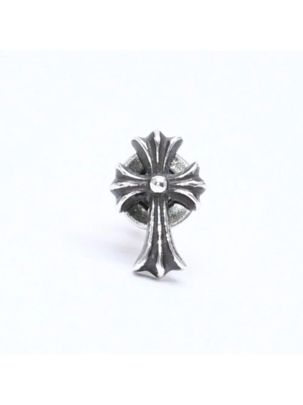 Chrome Hearts Single Earrings CH Crossfat Stud Silver 925 Sterling